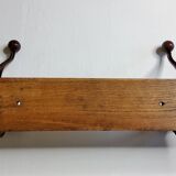 School wall coat rack, antique, 2 hooks, 50 cm