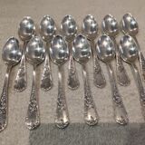 12 silver-plated metal teaspoons by silversmith Francois Frionnet Florian