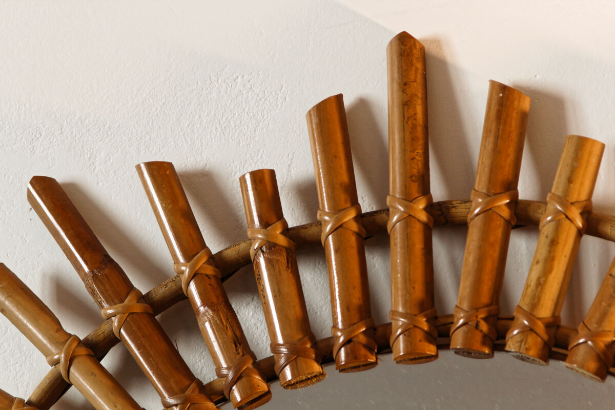 Rattan sun mirror