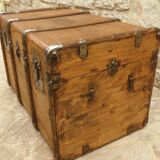 Former large wooden and iron trunk