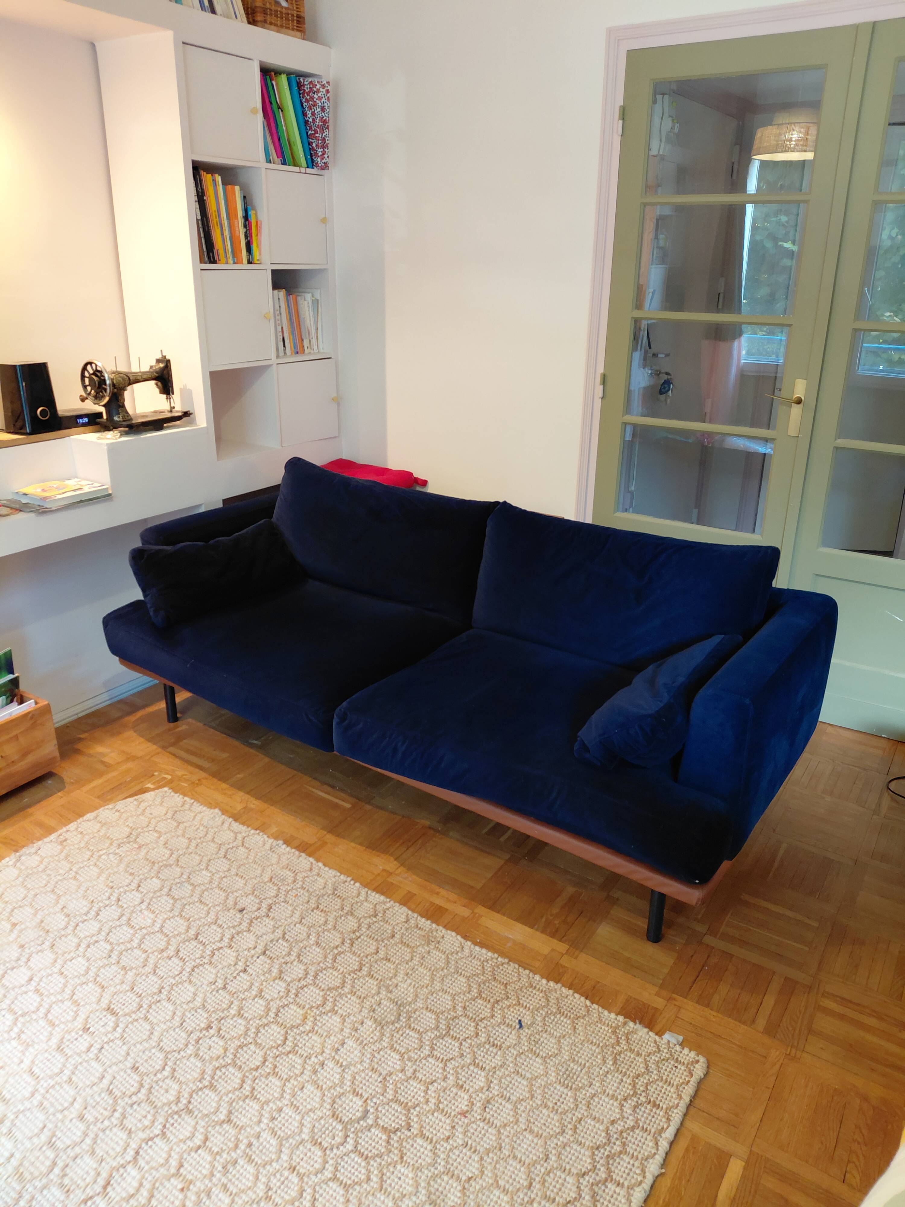 Blue velvet sofa Baci Habitat 3-seater