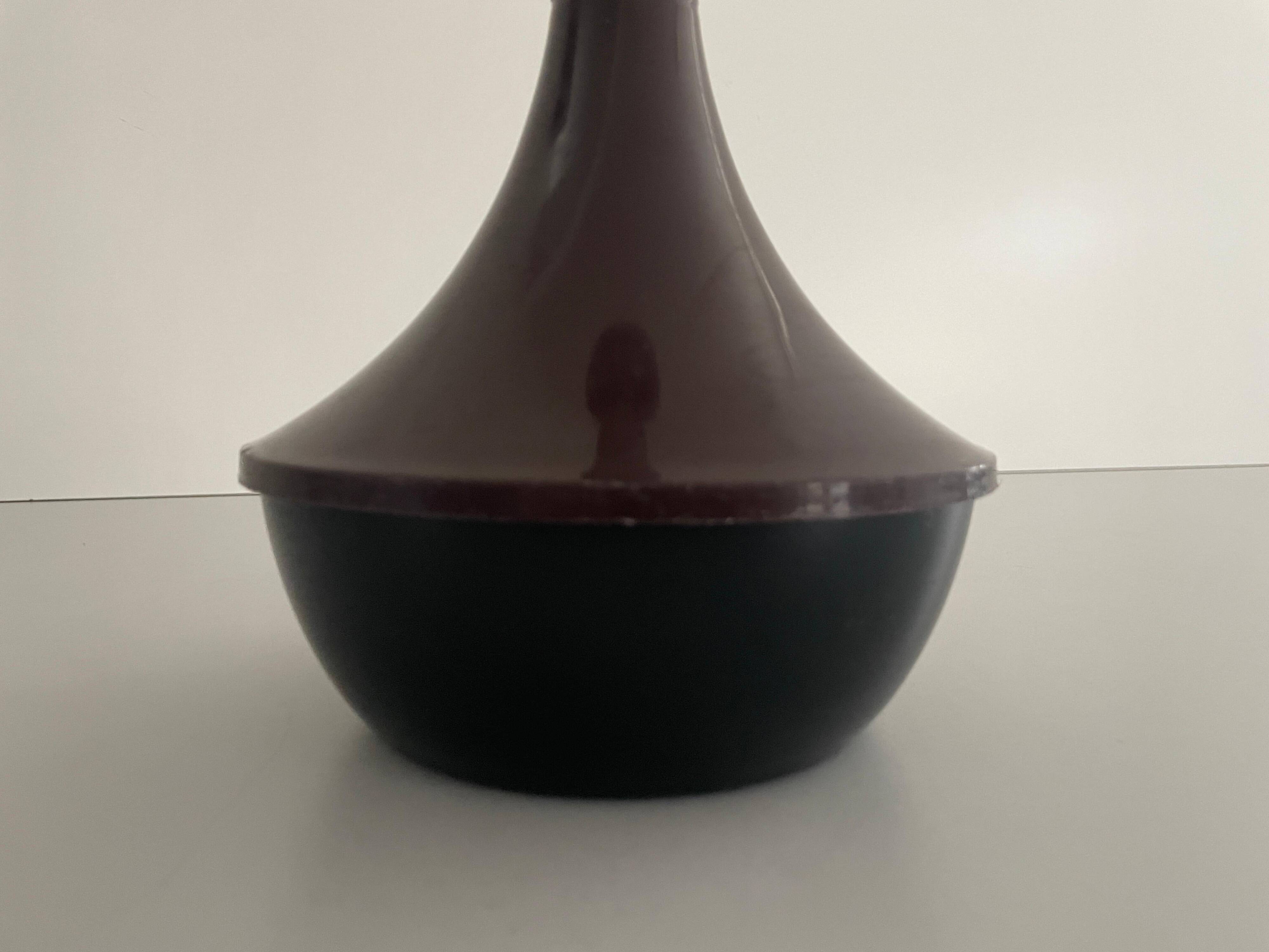 Autonomous industrial ashtray in brown metal and plexiglass, 1970, Italy