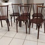 Suite de 6 chaises de bistrot Baumann vintage 1960