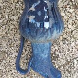 Enamelled stoneware pitcher signed