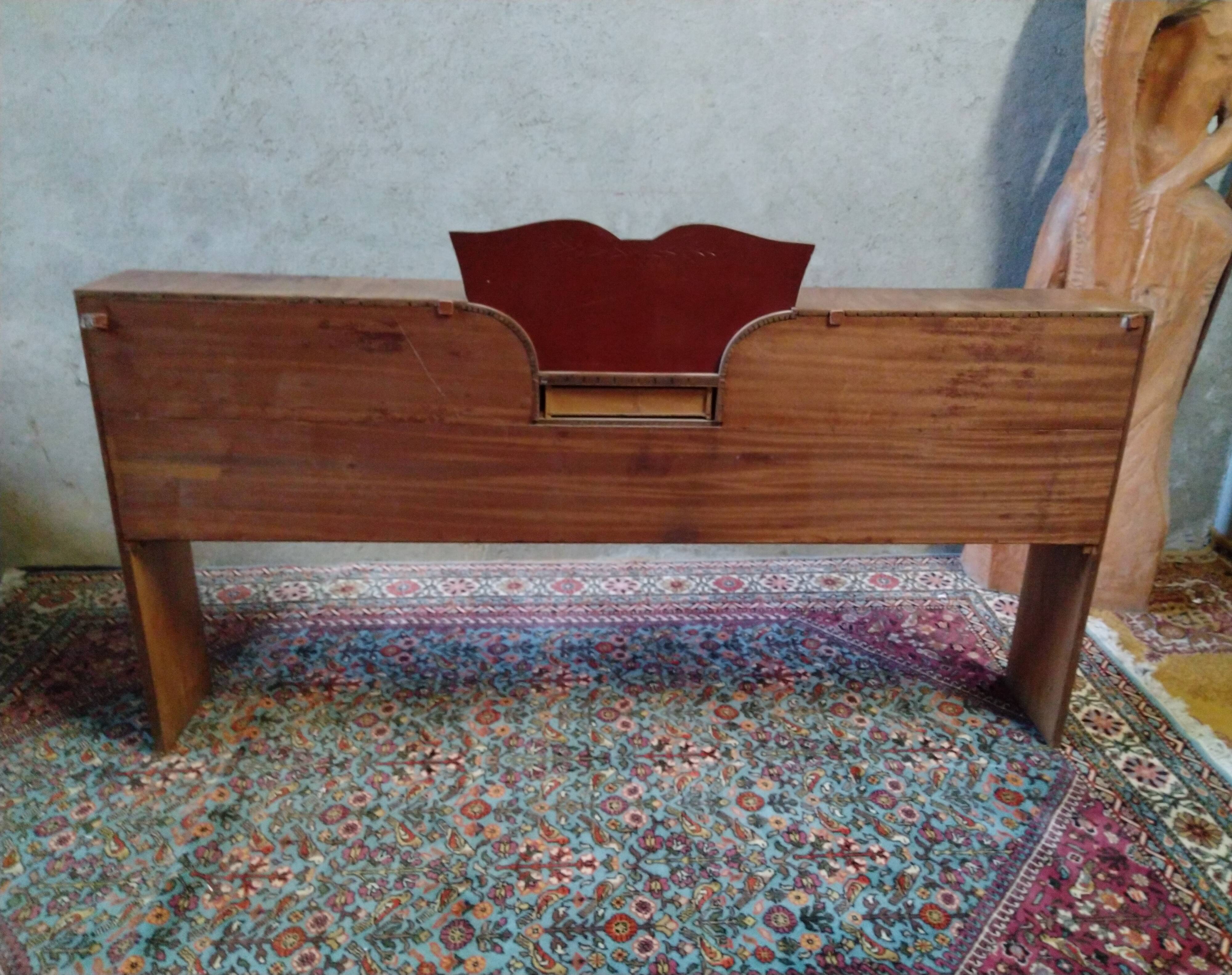 Art deco headboard in walnut bramble
