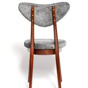 Vintage mid-century grey velvet heart-shaped chair, Europe, 1960s.