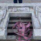 Monumental stone fireplace