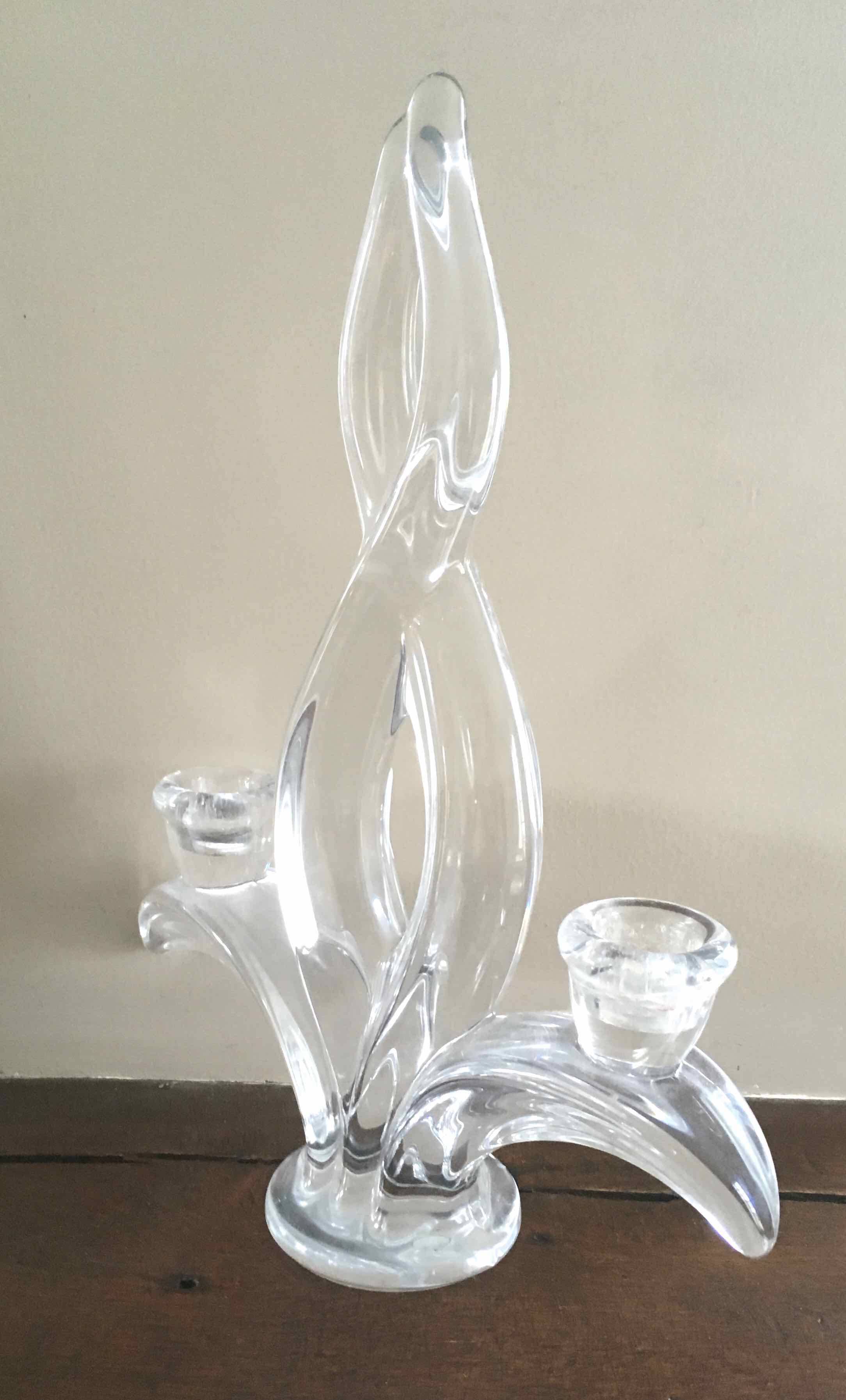 Glass torch candle holder 1950