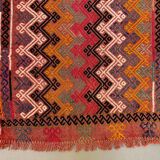 Vintage Turkish Mini Kilim 91x47 cm Wool Small Kelim Runner, shabby Chic