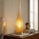 Large table lamp in Murano glass with gold glitter in the style of Barovier and Toso.