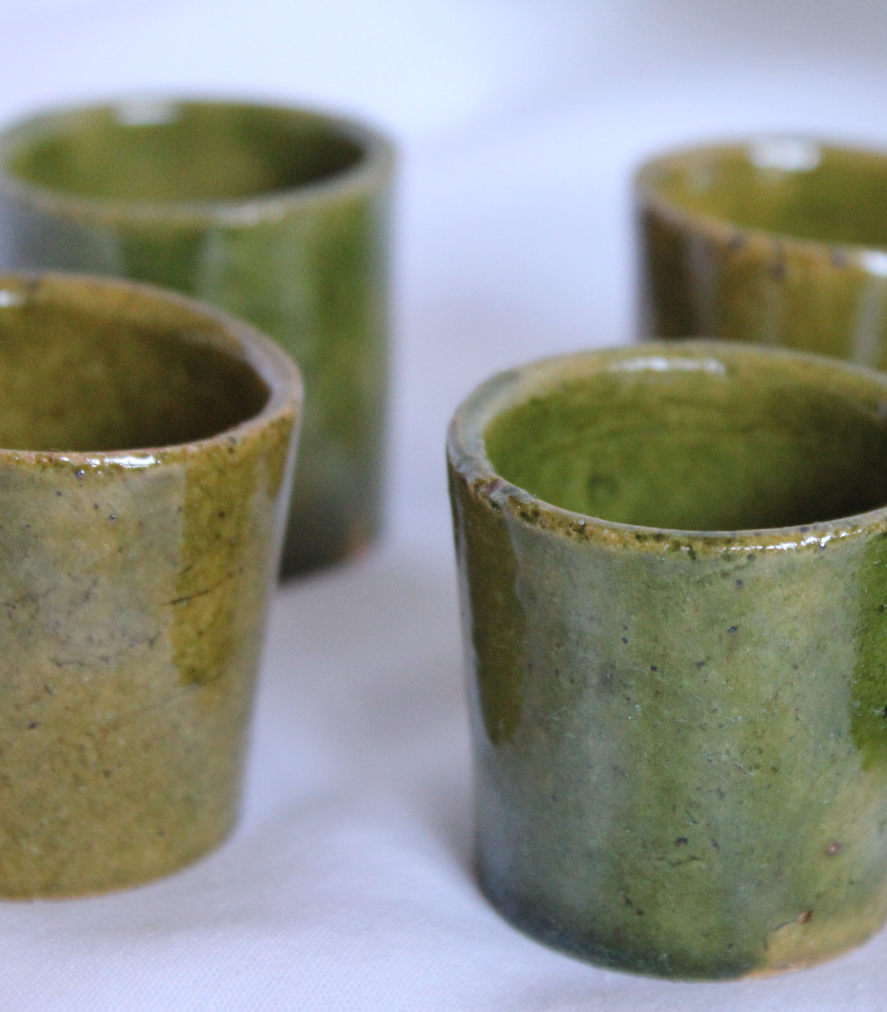 Set of 6 sandstone liquor glasses