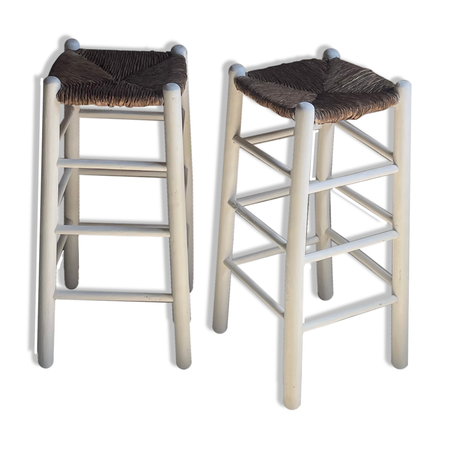 Straw and wood stools