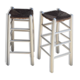 Straw and wood stools