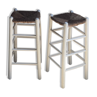 Straw and wood stools