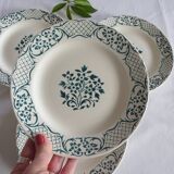 Set of 4 Digoin Sarreguemines dessert plates Versailles model