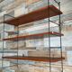 Vintage teak and metal shelf from the 60s