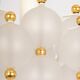 Large frosted glass and brass chandelier by Kinkeldey, Germany, 1970s.