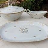 Serving dishes and soup bowl in luxury porcelain of the compagnie nationale