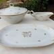 Serving dishes and soup bowl in luxury porcelain of the compagnie nationale