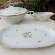 Serving dishes and soup bowl in luxury porcelain of the compagnie nationale
