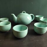 French vintage aquamarine tea set