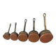 Mini battery of 5 pewter pans