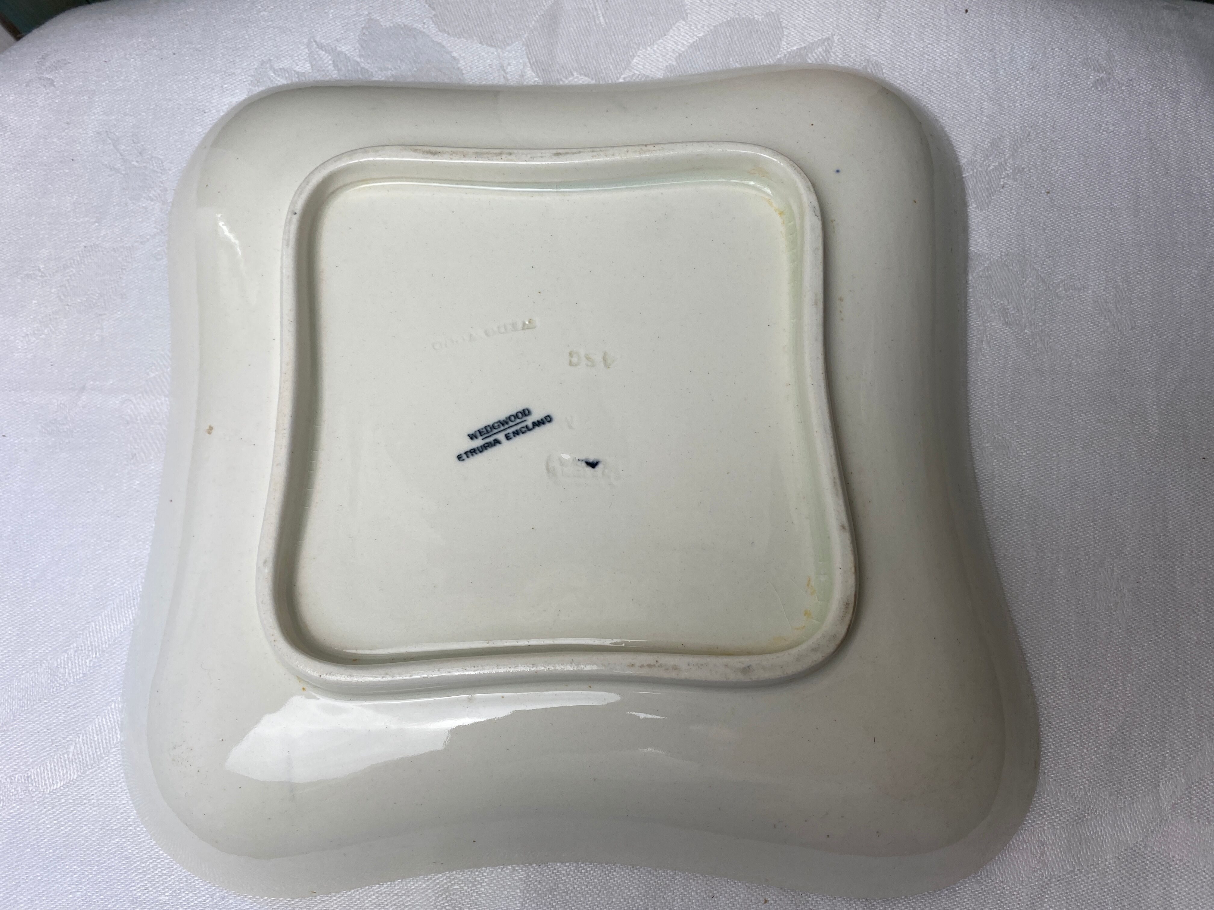 Square dish made of antique Wedgwood porcelain