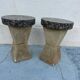 Paire de tables brutalistes en granit et pierre