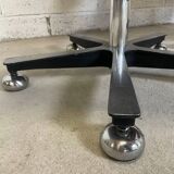 Pair of brown leather armchairs 1980