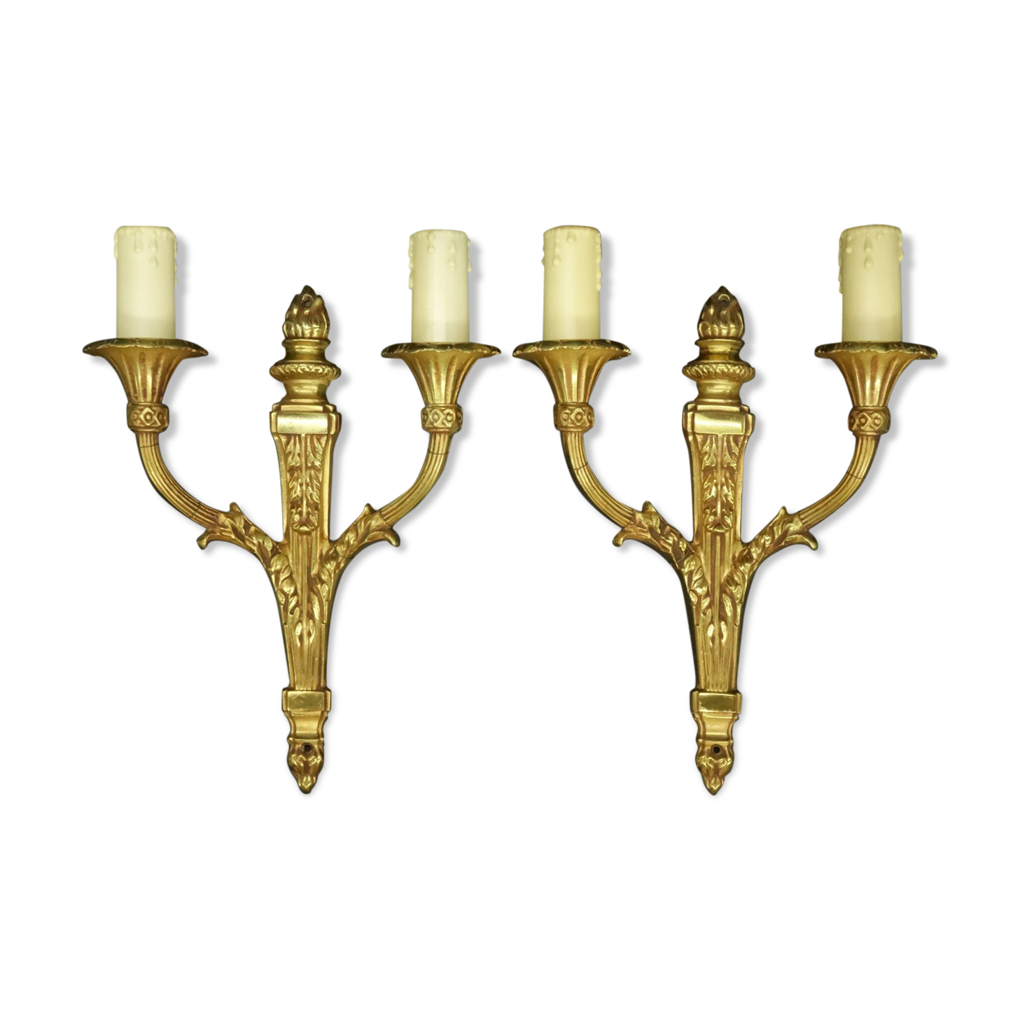 Pair of Louis XVI style torch lamps