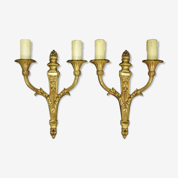 Pair of Louis XVI style torch lamps