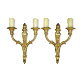 Paire d'appliques aux flambeaux style Louis XVI