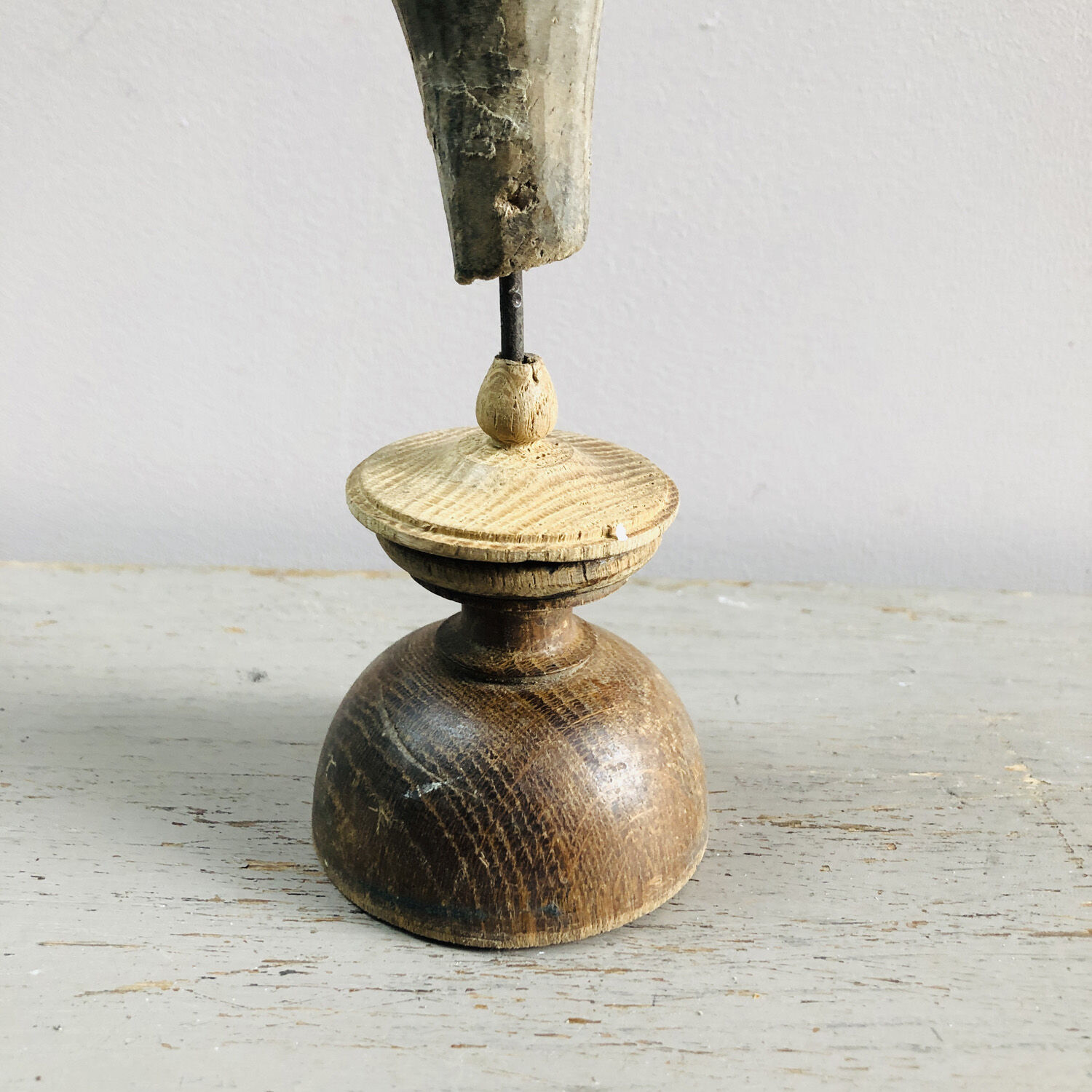 Old wooden wing on pedestal