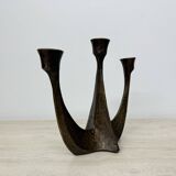 Brutalist bronze candle stick by Horst Dalbeck , 1970s Germany