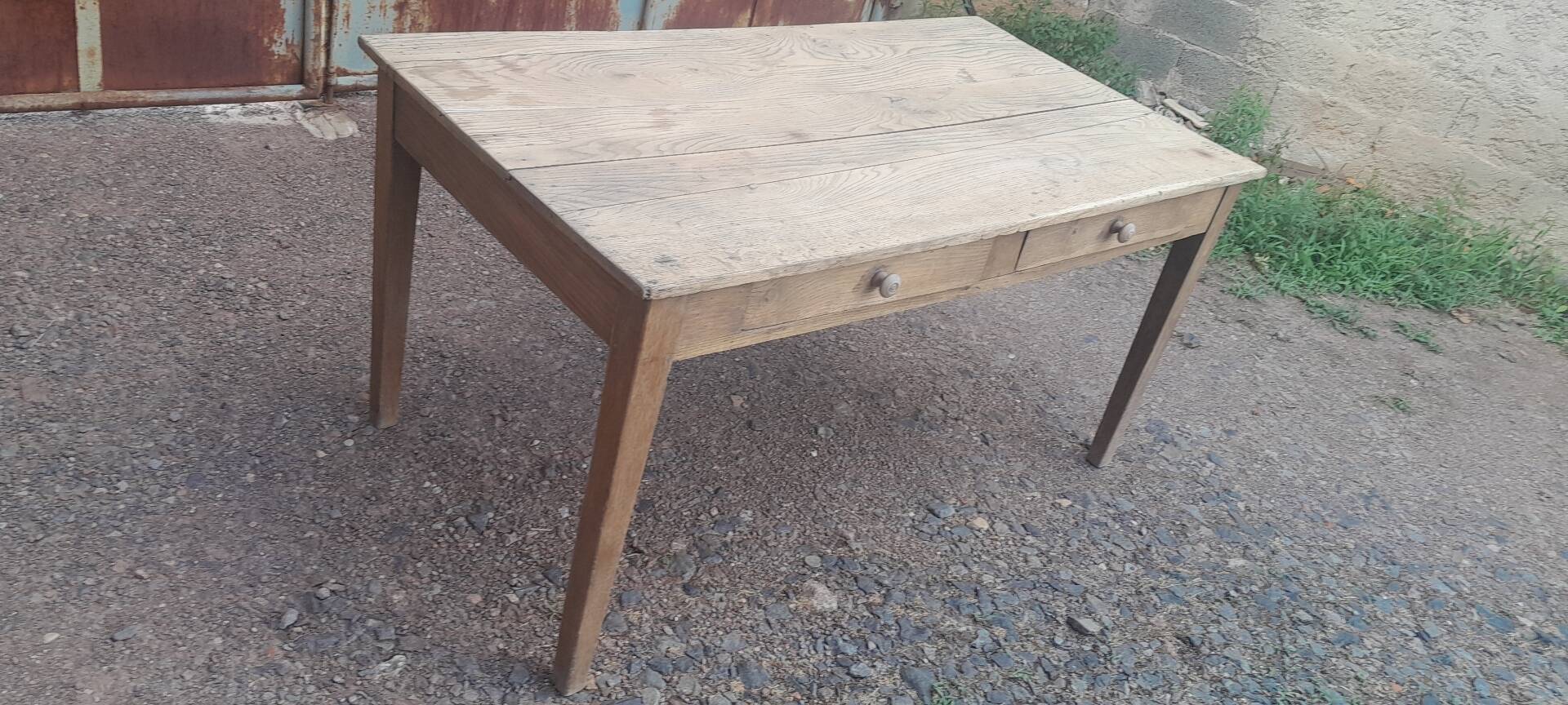 Farm table oak 2 drawers