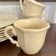 Ivory ribbed café service 7 cups Sarreguemines