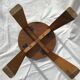 Round stool solid oak rectangular feet