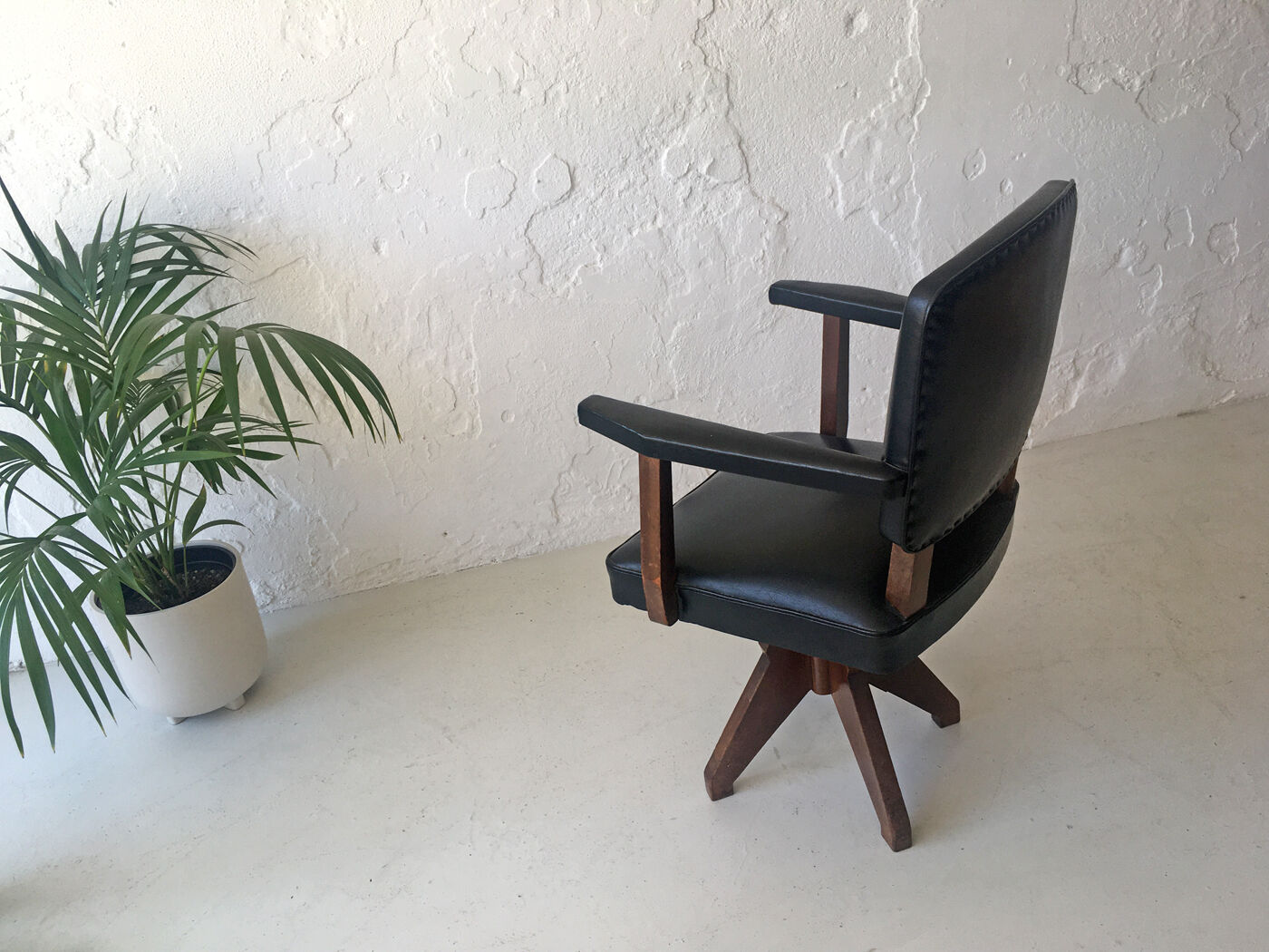 Vintage Swivel Desk Armchair, 1940s