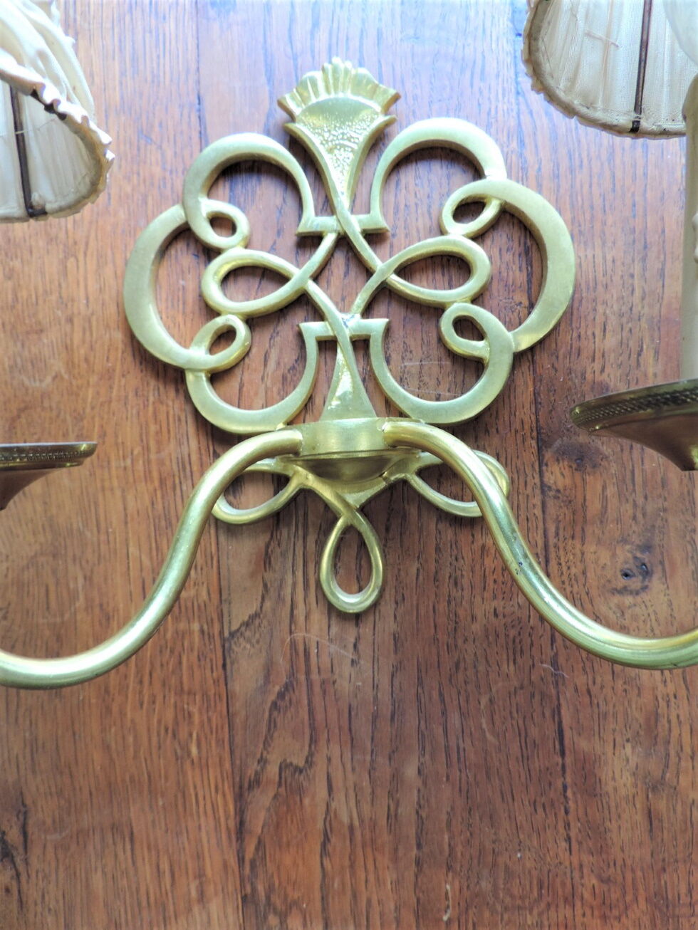 Pair of 1970 brass wall lamps