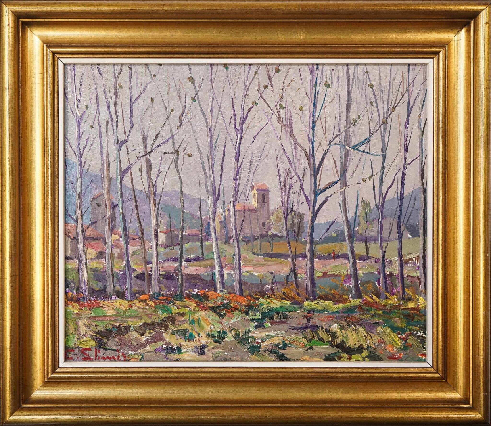 Paysage postimpressionniste - Huile sur toile