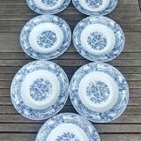 Set of eight hollow plates of the rivanel brand france baroque décor