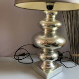 Creation Mathias 1970 modern table lamp in silver glass with lampshade