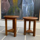 2 Vintage Tripod Oak Stools 50s