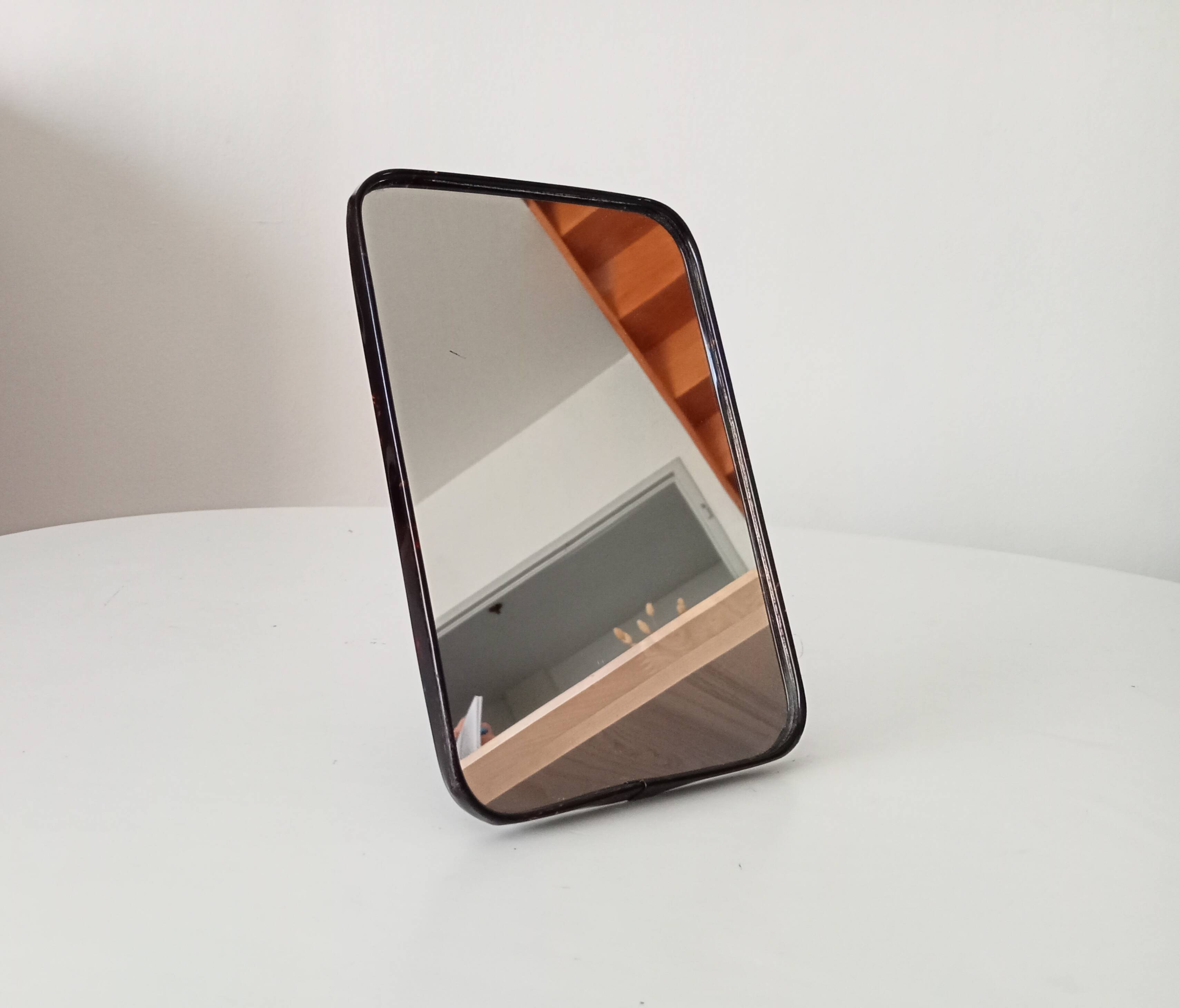 Vintage barber style tabletop mirror