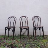 3 Fischel curved wood bistro chairs