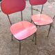 2 chaises en formica rouge années 70