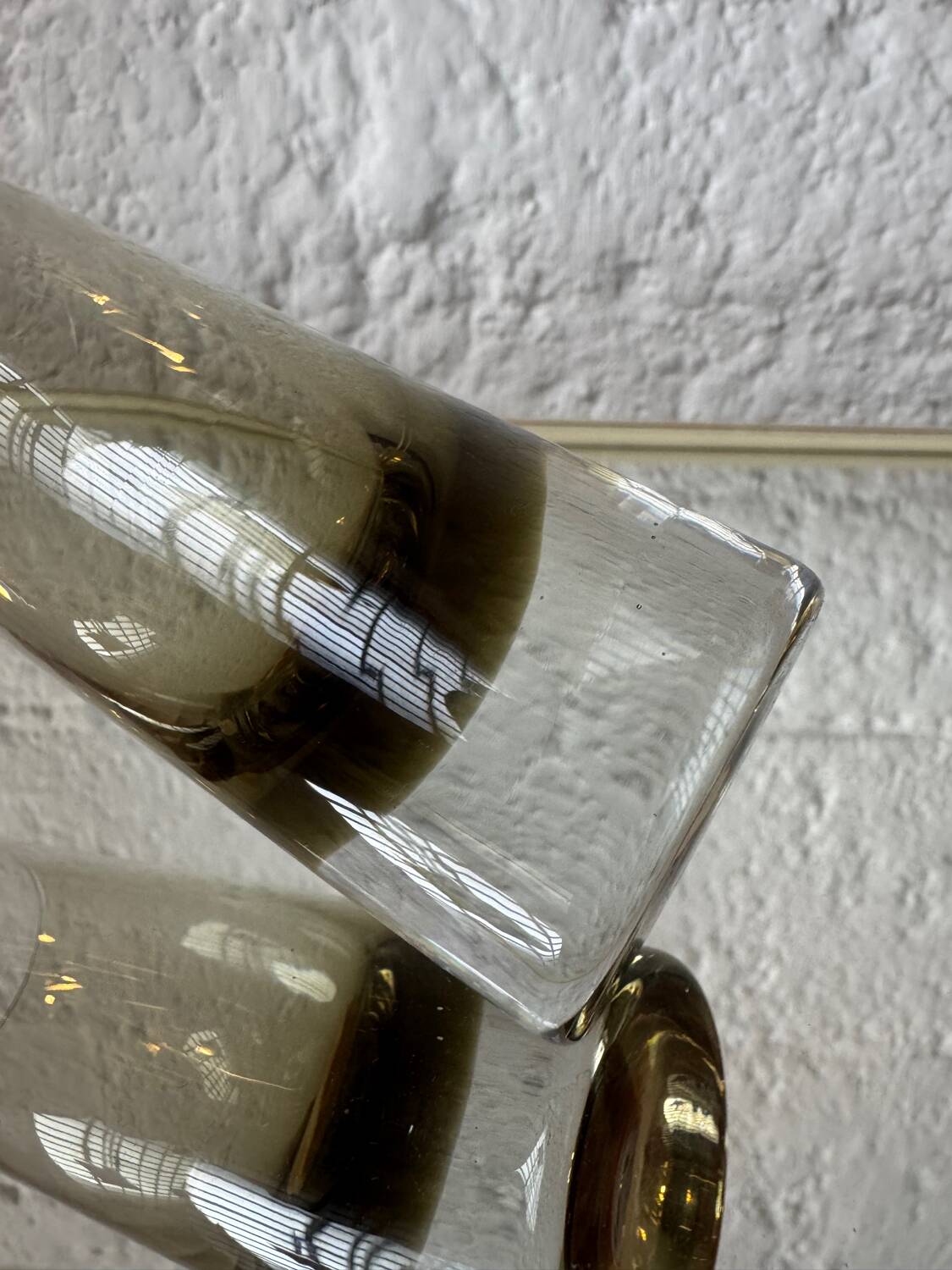 Smoked crystal water glass from the 1970s