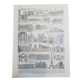 Lithographie sur l'architecture de 1928