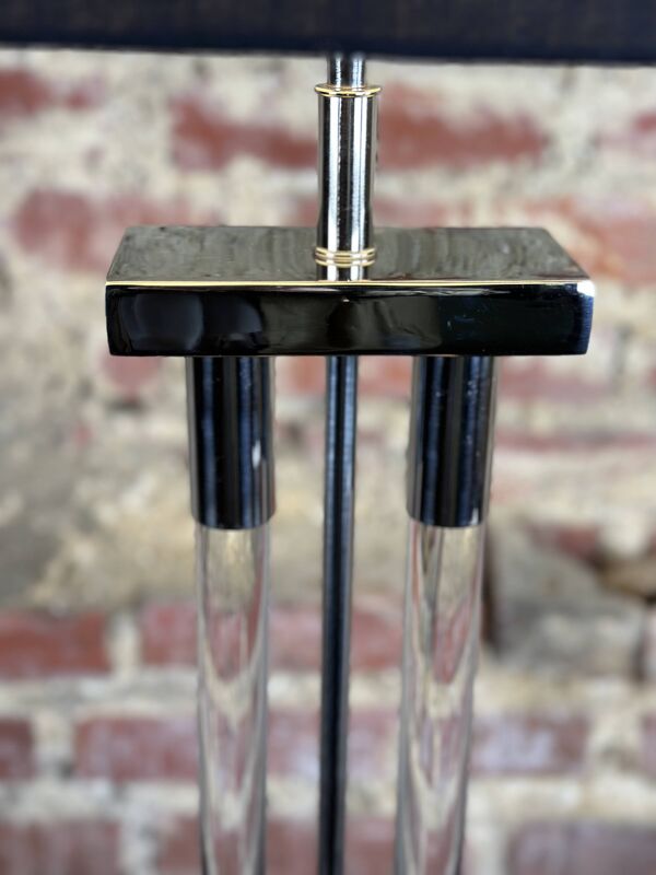 Lampe design en métal chromé et Altuglass années 1990
