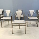 Post modern dining chairs by Belgo chrom, set of 6 - 1980s